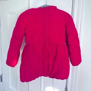 Gapkids Pink Fuchsia Insulated Warm Hooded Fur Trim Winter Coat Jacket Size 8
